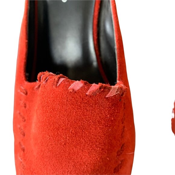 Vintage Sacha Too Leather Suede Square Toe Mule Heels 7.5 - Picture 7 of 10